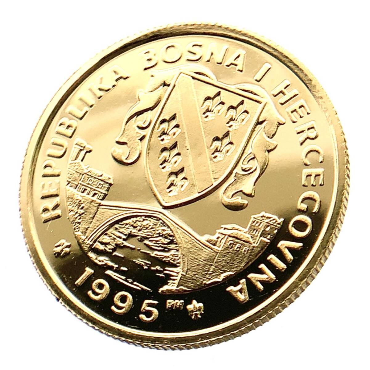 テディベア金貨 ボスニア・ヘルツェゴビナ エリザベス女王 1995年 3.1g 純金 K24 1/10オンス コイン コレクション 美品_画像2