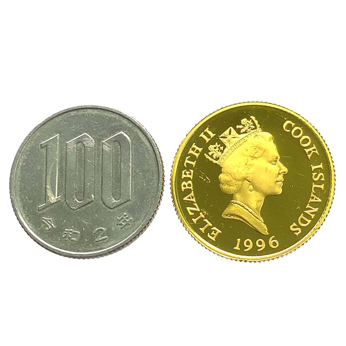  クック諸島 北極熊親子 エリザベス女王2世金貨 20ドル 1/5オンス 1996年 6.2g K24 純金 イエローゴールド コレクション Gold_画像3