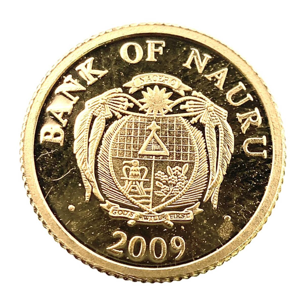 ナウル金貨 2009年 0.4g 24金 純金 イエローゴールド コレクション Gold_画像2