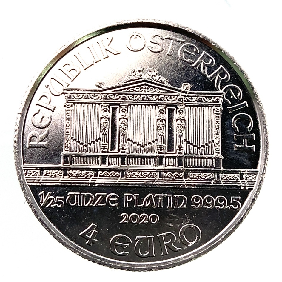 ウィーン プラチナ貨 オーストリア造幣局発行 2020年 1.2g PT999 音楽 楽器 コイン コレクション_画像2