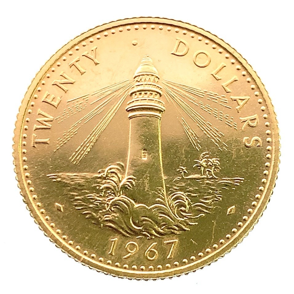 バハマ諸島 20ドル金貨 1967 灯台 K22 1967年 7.9g イエローゴールド コイン GOLD コレクション 美品