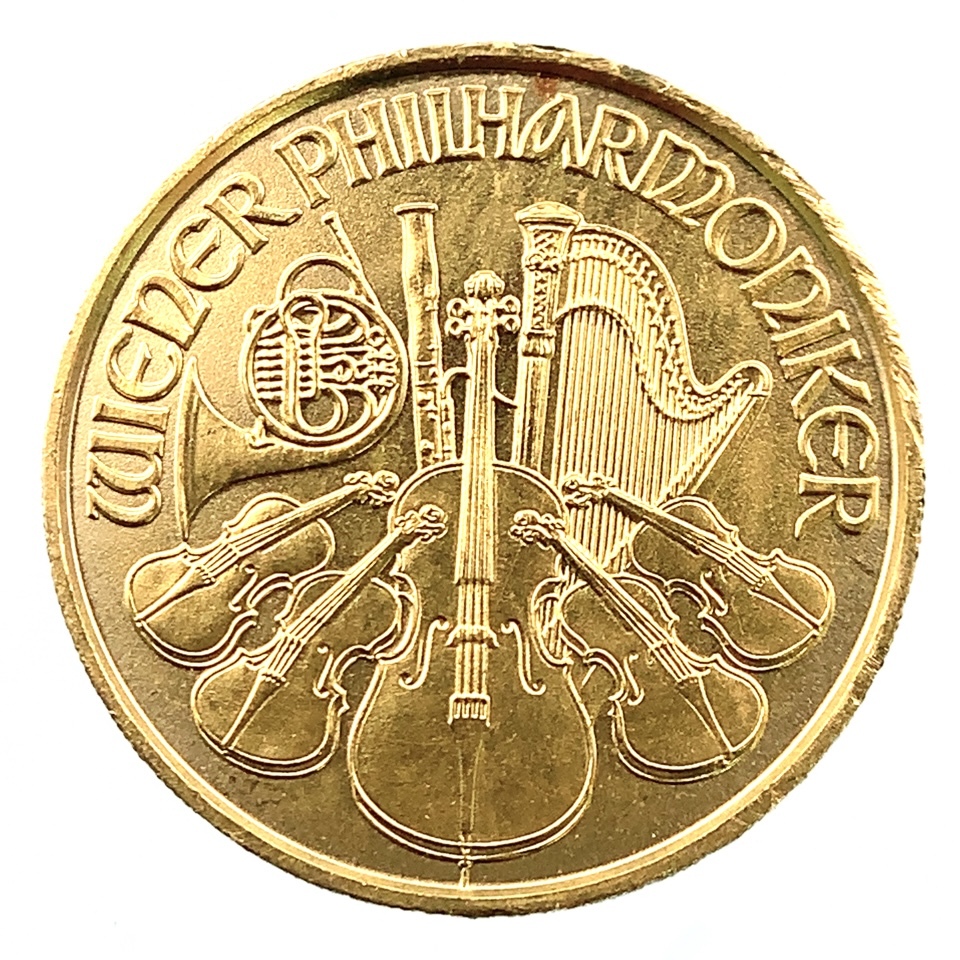 ウィーン金貨 オーストリア造幣局発行 2016年 1.2g 24金 純金 音楽 楽器 コイン イエローゴールド コレクション Gold_画像1