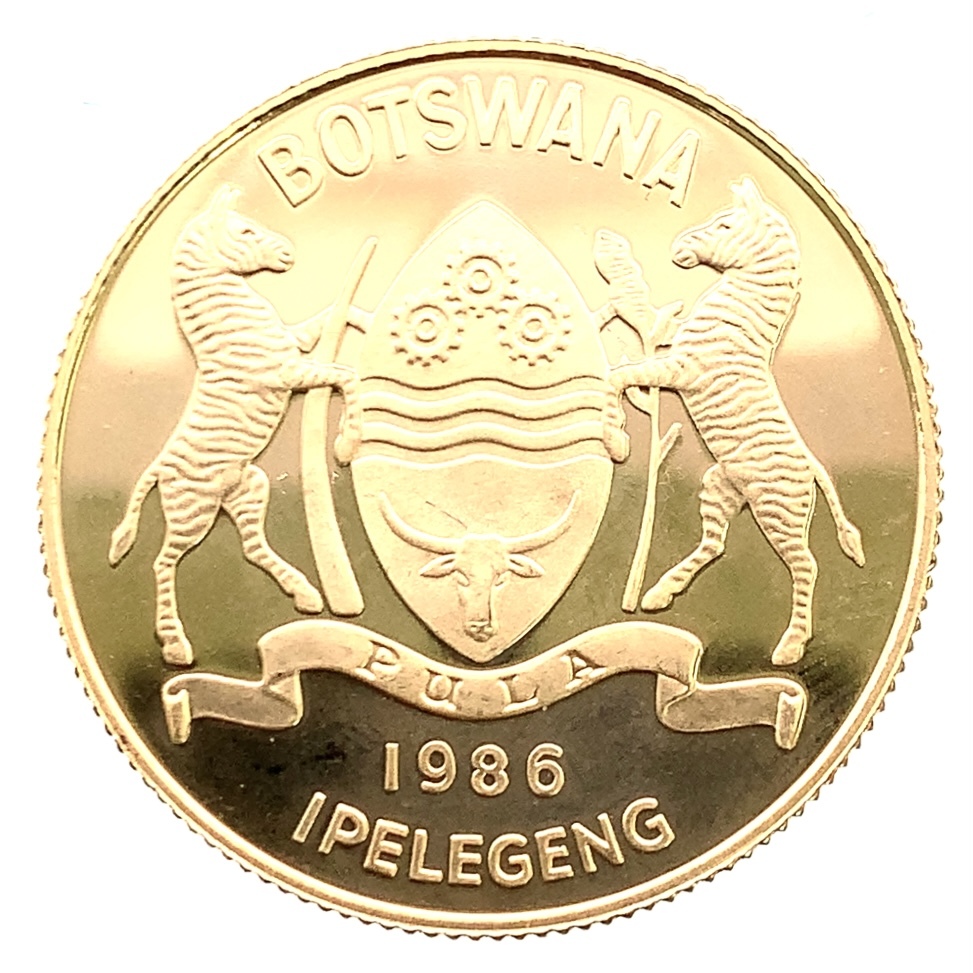 ボツワナ 5プラ金貨 1986年 15.8g 22金 イエローゴールド コレクション アンティークコイン Gold
