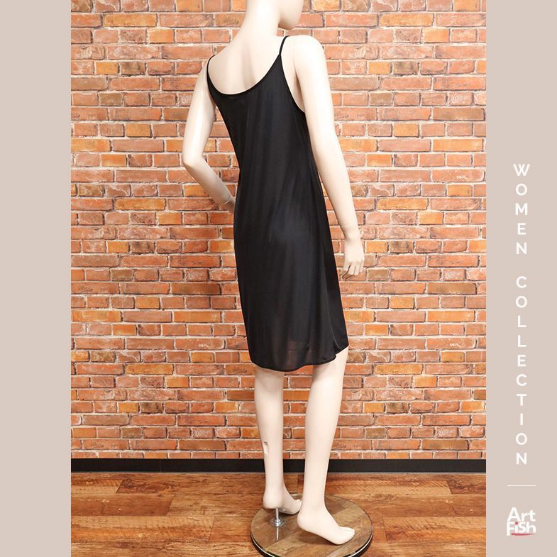 1円/春夏/DOROTHEE SCHUMACHER/2(S)サイズ/スリップ インナーワンピース インポート ドロシーシューマッハ 新品/黒/ブラック/iz142/_画像3