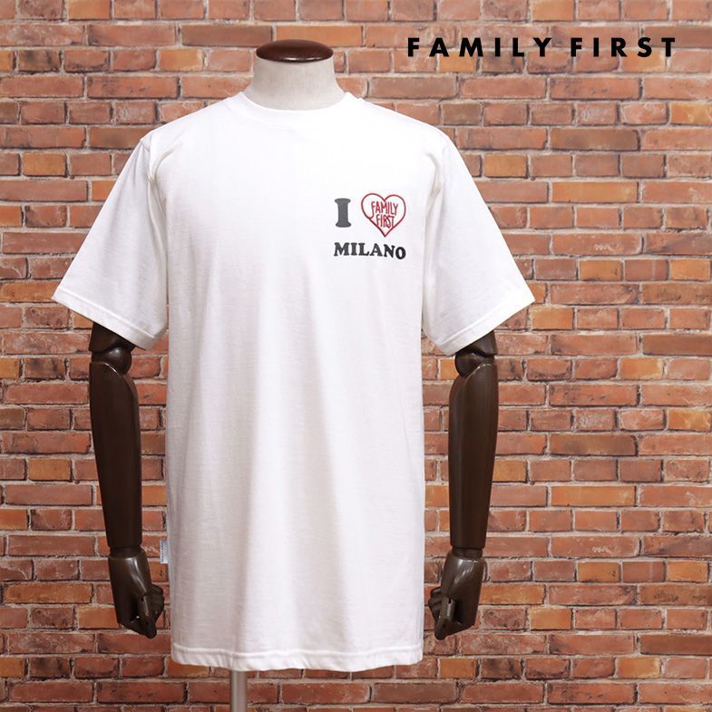 2023SS/FAMILY FIRST MILANO/Lサイズ/イタリー製Tシャツ TS2311 ジャージー 伸縮 ロゴ刺繍 ワンポイト 定番 半袖 新品/白/ホワイト/ic120/