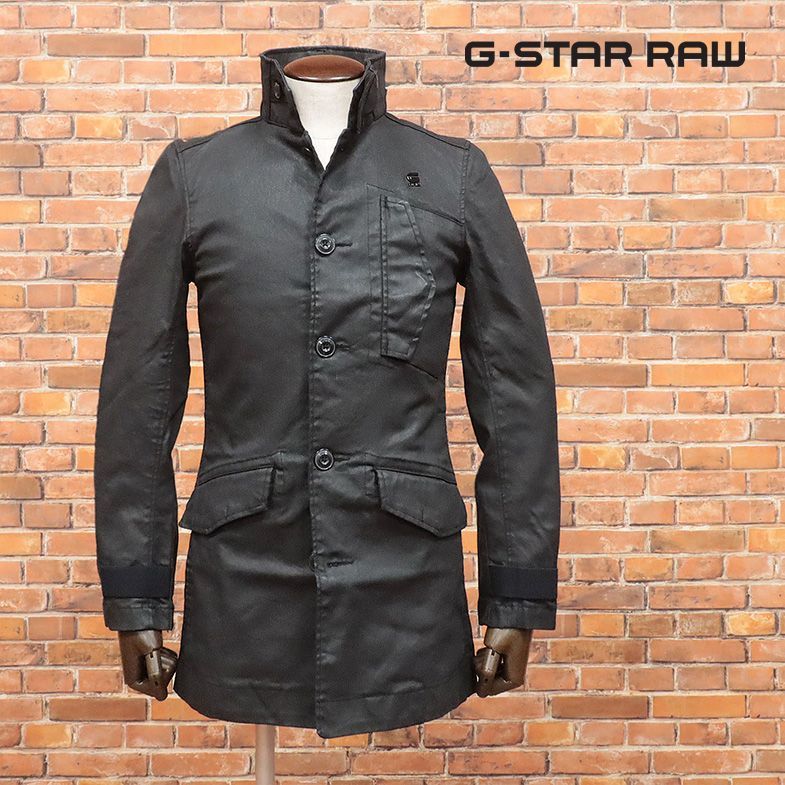 1円/G-STAR RAW/XSサイズ/ハーフコート SCUTAR UTILITY TRENCH D14002-7101 コーティング加工 ちょいワル 新品/黒/ブラック/ia117/_画像1