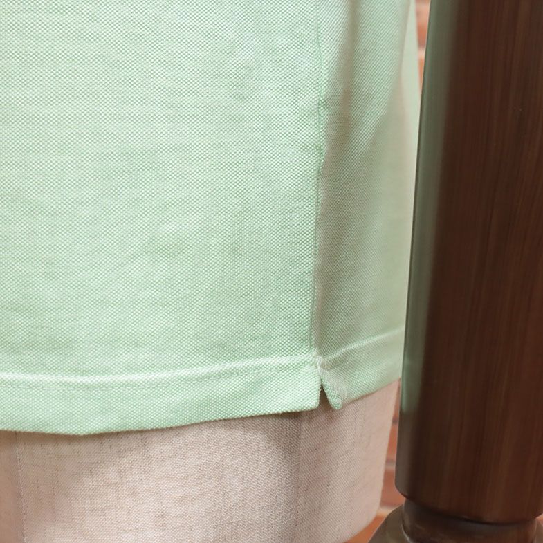 春夏/FILIPPO DE LAURENTIIS/44サイズ/Italy製ポロシャツ PLMCBAS PIQVIN 清涼カノコ 伸縮 製品染め加工 半袖 新品/緑/グリーン/ib257/_画像4