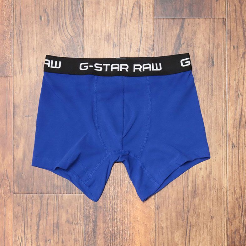 1円/G-STAR RAW/XSサイズ/3枚セット ボクサーパンツ CLASSIC TRUNK 3 PACK AO D13392-B184 ロゴ総柄＆無地 トランクス 新品/紺×青/ia251/_画像4