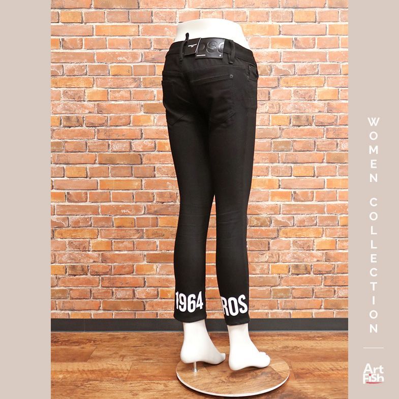 1円/DSQUARED2/IT36サイズ/S75LB0347 JENNIFER CROPPED JEAN デニム パンツ イタリア製 ディースクエアード 新品/黒/ブラック/iy324/_画像3