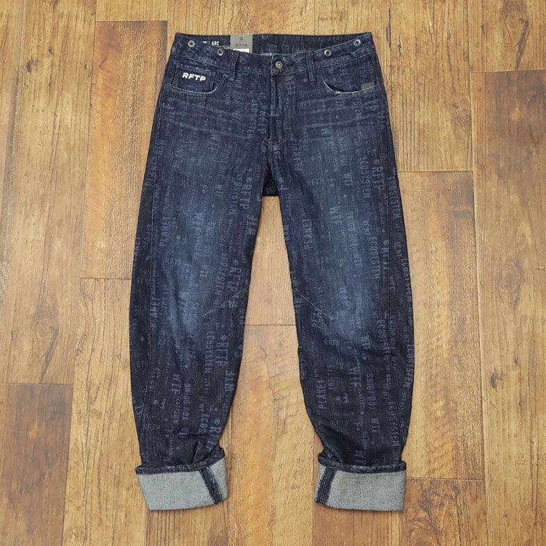 1円/G-STAR RAW/31インチ/デニムパンツ ARC 3D RELAXED TAPERED BRACES RFTP D13761-B247-89 ロゴプリント 個性 新品/紺/ネイビー/gf446/_画像2