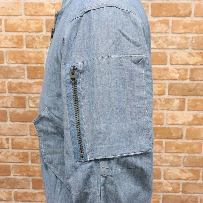 1円/春夏/G-STAR RAW/XSサイズ/MA-1ブルゾン RACKAM-R DC BOMBER D10485-9416-071 シャンブレー 爽やか 新品/水色/ブルー/ga382/_画像4