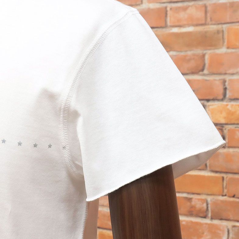 1円/lucien pellat-finet/Sサイズ/訳 イタリア製Tシャツ 上質ジャージー ロゴ プリント ラインストーン装飾 半袖 新品/白/ホワイト/ic543/_画像3