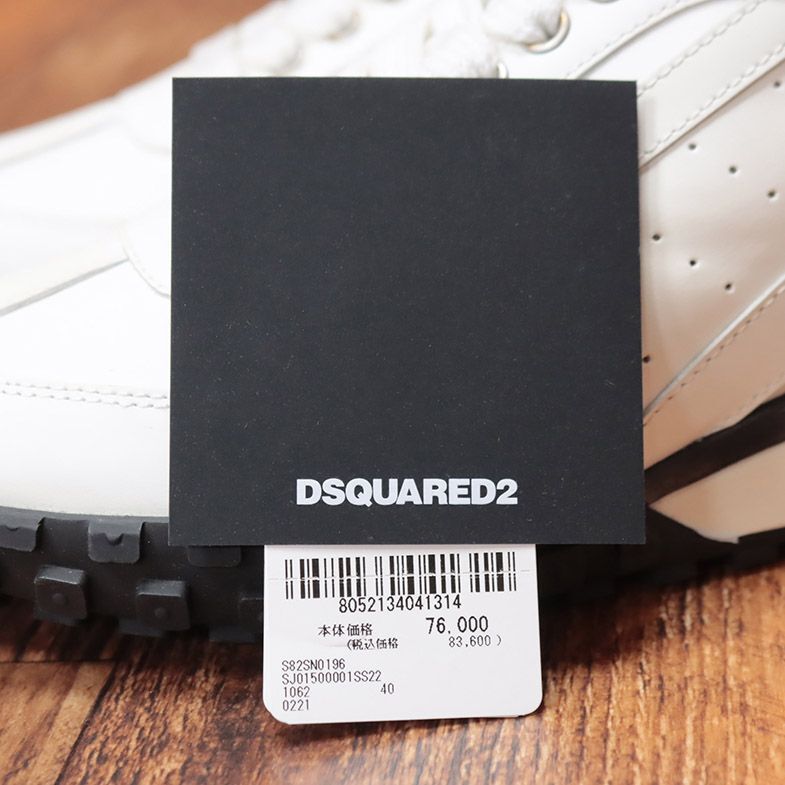 DSQUARED2/41(26-26.5cm)/スニーカー SNM0196 上質レザー シンプル ベーシック ローカット 新品/白/ホワイト/id292/_画像6