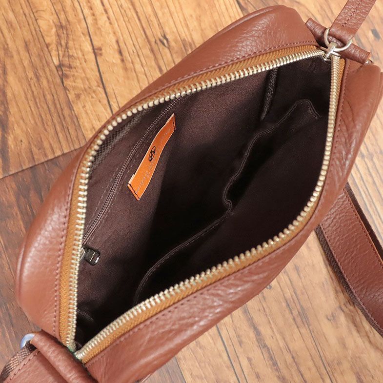 1 jpy /MIERU/ leather shoulder bag fine quality cow leather compact purse smartphone storage possibility bag shoulder .. new goods / tea color / Brown /hb368/