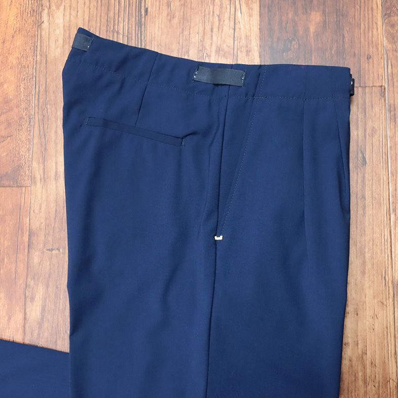 1 jpy / spring summer /entre amis/32 -inch / translation monkey L wide pants smooth stretch comfortable plain two tuck Italy made new goods / navy blue / navy /ic362/