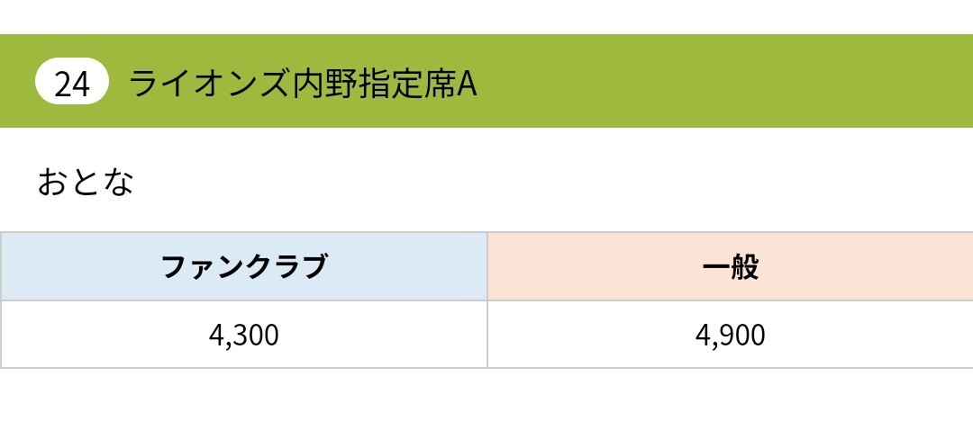 4月2日（火）4/2 埼玉西武ライオンズ vs オリックス・バファローズ 【2枚連番】 ライオンズ内野指定席A【3塁】の画像2