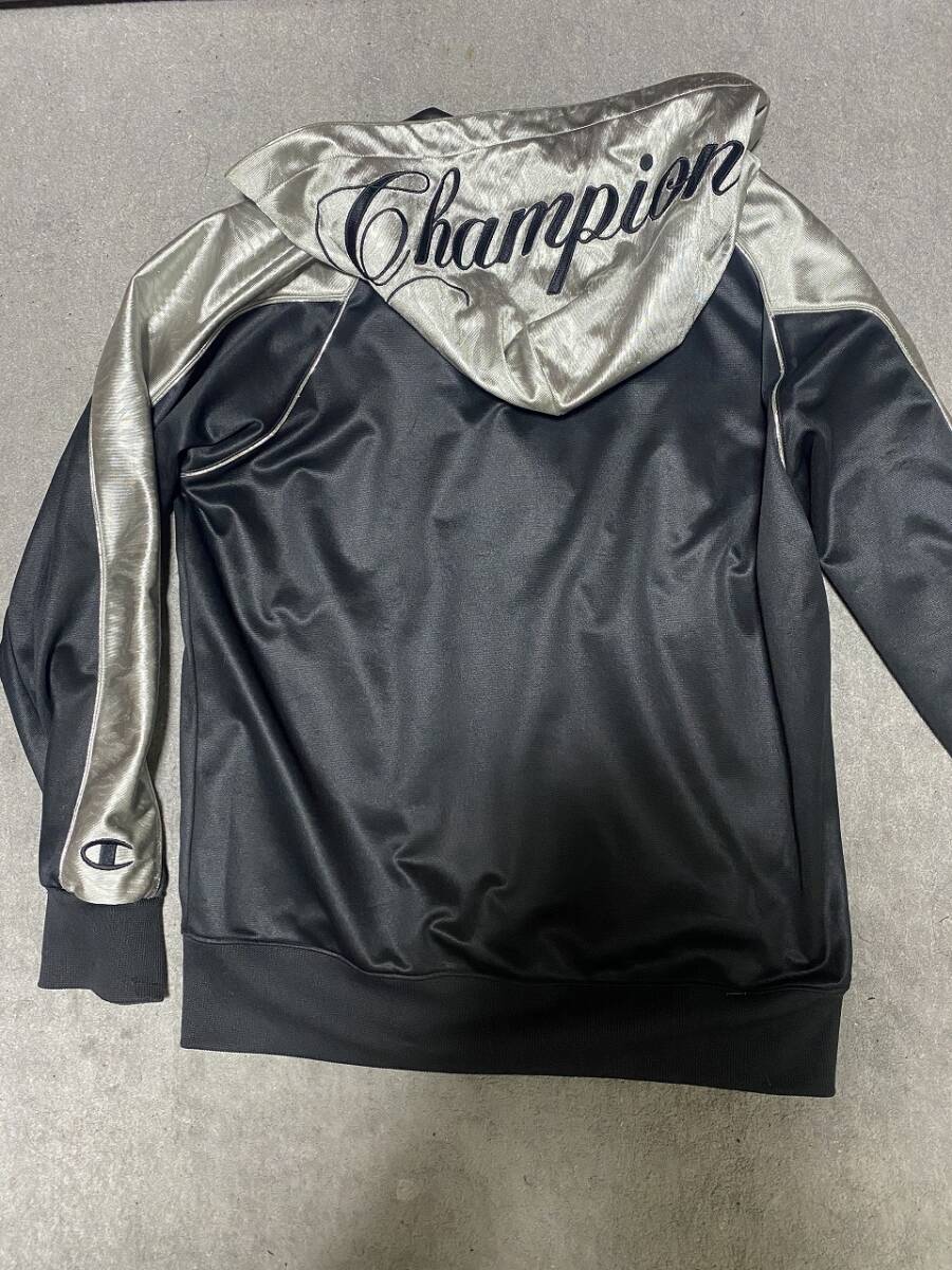 Champion チャンピオンジャージ　ジップアップパーカー　シルバー刺繍　Lサイズ　CW1502 トレーニングウエア/パーカー