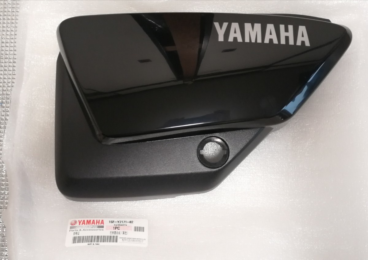  new goods unused YB125SP side cover black ( character none ) Yamaha original left side 1SF-Y2171 -02 side cowl 