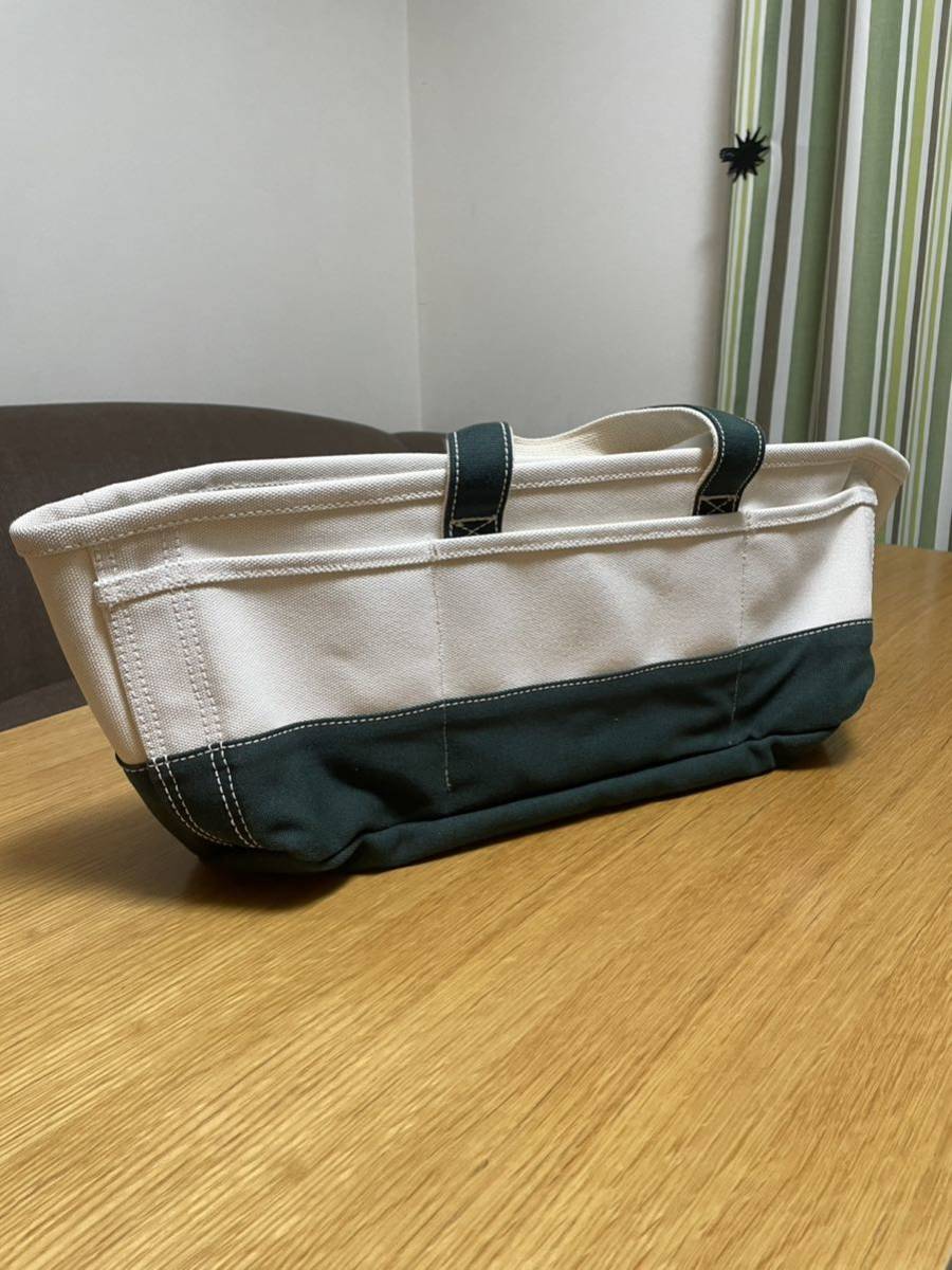 LAND'S END 珍品 ランチトート 白／緑 美品！検LLBEAN BOAT and TOTE キャンバス 帆布 ランズエンド エルエルビーン USA_画像2