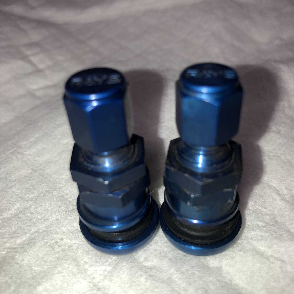 RAYS company manufactured air valve blue anodized aluminum 2 piece 