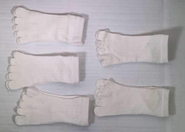 16 01814 * 5 пальцев носки детский летний носки сетка одноцветный 5 пар комплект белый [ outlet ]