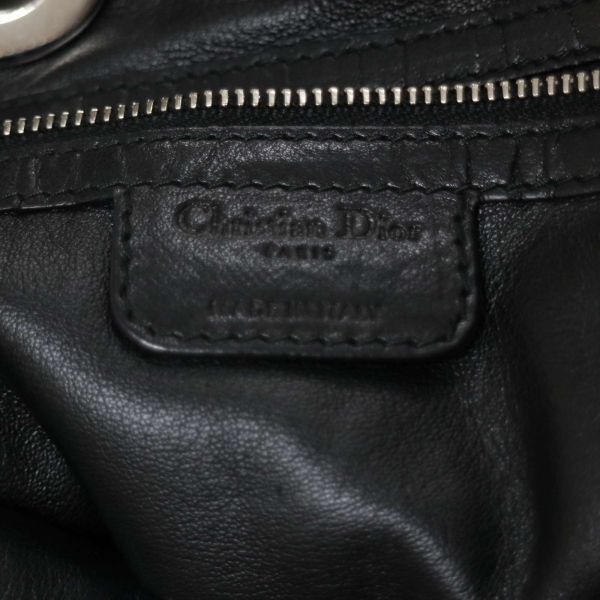 Christian Dior クリスチャンディオール メッシュ レザー トート ハンド バッグ 鞄 Sz.F　レディース 黒 イタリア製　K4G00003_2#U_画像8