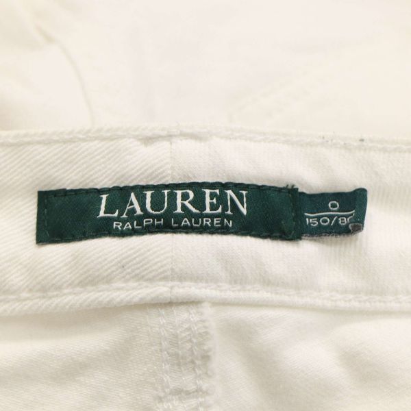 LAUREN ローレン ラルフローレン 通年 ストレッチ♪ カットオフ ワイド デニム パンツ ジーンズ Sz.0　レディース 白　K4B00198_2#R_画像8