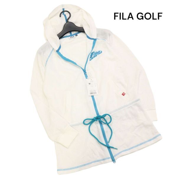 [ new goods unused ] FILA GOLF filler Golf spring summer spangled Logo! mesh Parker jacket Sz.M lady's white K4T00319_3#M