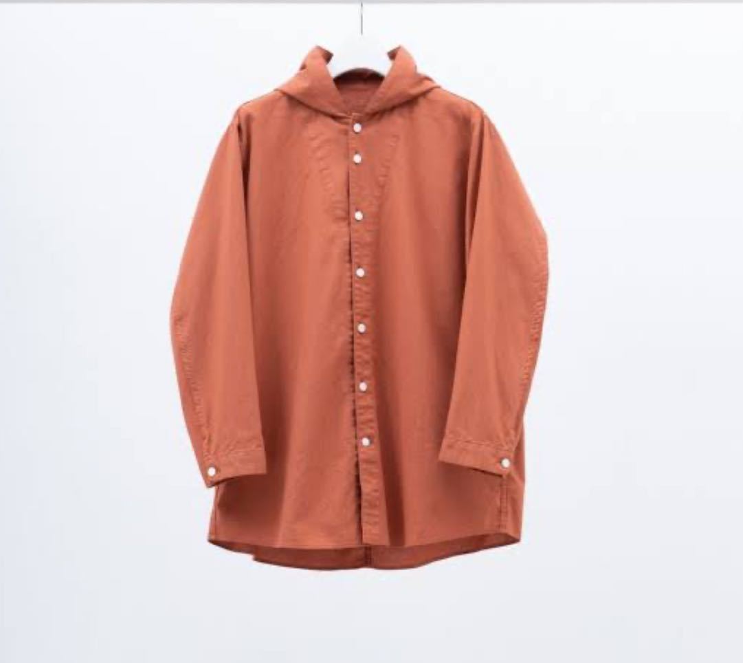 ノーコントロールエアー　フィルマム FIRMUM ラフコットンシーチングフードシャツ　オレンジ　レディースXS コットン100% 日本製