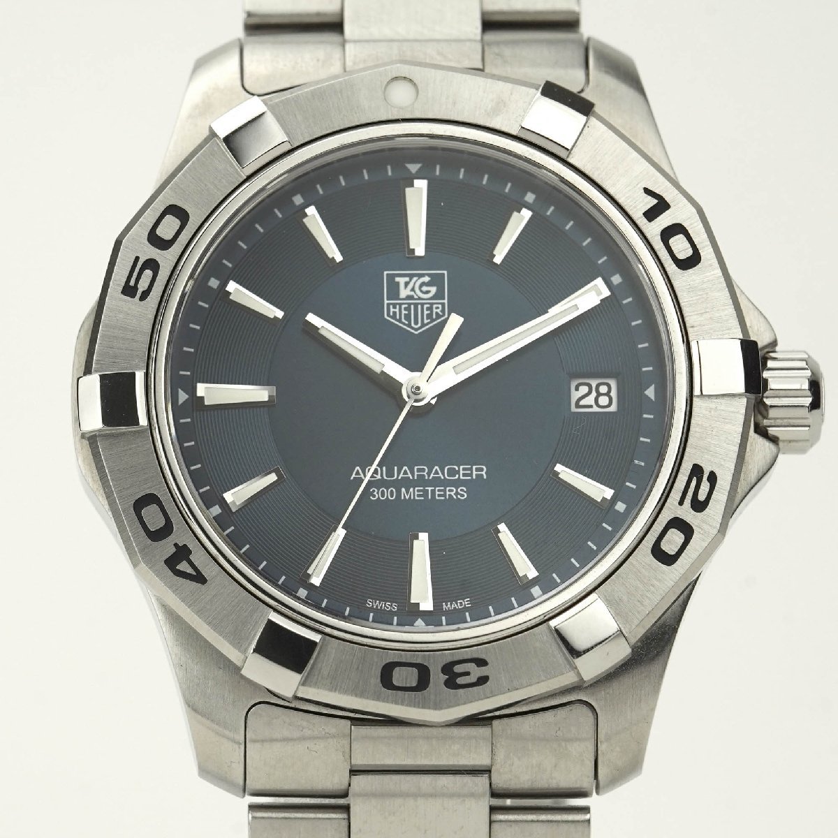 ※お値下げ 【中古・稼働品】TAG HEUER タグホイヤー アクアレーサー WAP1112 クオーツ ブルー文字盤（K-KW974）