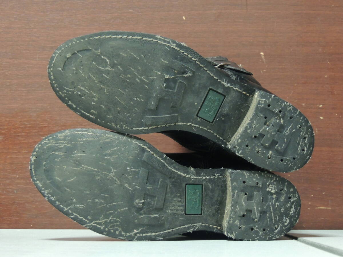 ◆ オールド ビンテージ 9.5E HH WEST ダブルエイチ スチールトゥ エンジニア ブーツ 革靴 コードソール レザー 黒 ブラック 27.5cm_画像6