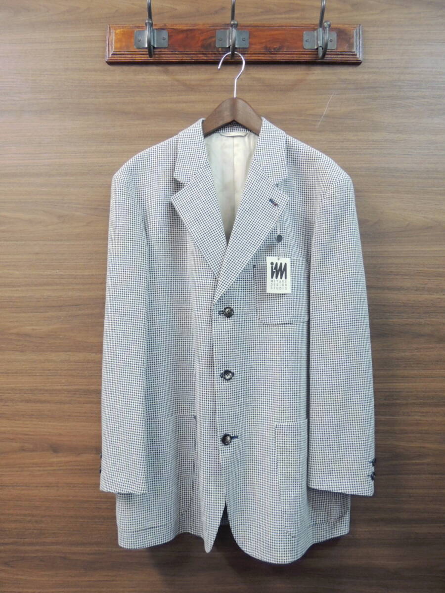 ◆ 新品 im ISSEY MIYAKE DESIGN STUDIO イッセイミヤケ コットン リネン ウール チェック テーラード ジャケット 6 00S 90S OLD VINTAGE