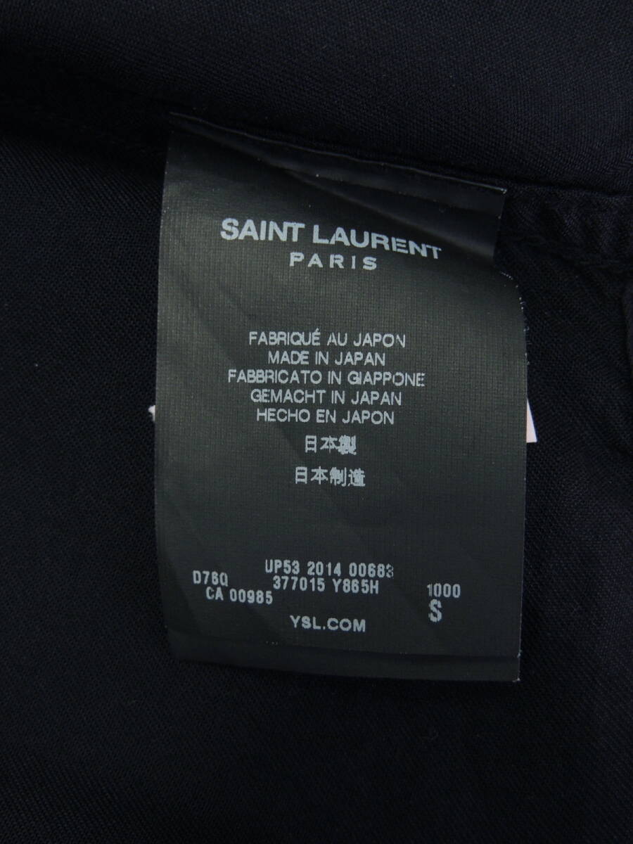 ◆ 美品 国内正規 15SS エディ期 サンローラン パリ SAINT LAURENT PARIS スタッズ ウエスタン シャツ Sサイズ 黒 ブラック 377015_画像7