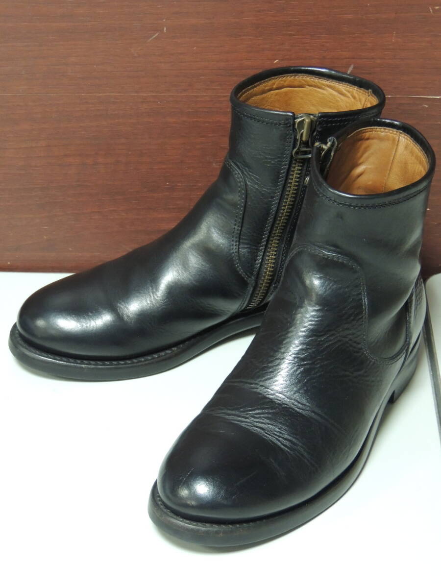 ◆ イタリア製 定価74520円 42 ブッテロ BUTTERO T BONE SIDE ZIP BOOTS サイドジップ ブーツ 革靴 黒 ブラック_画像1