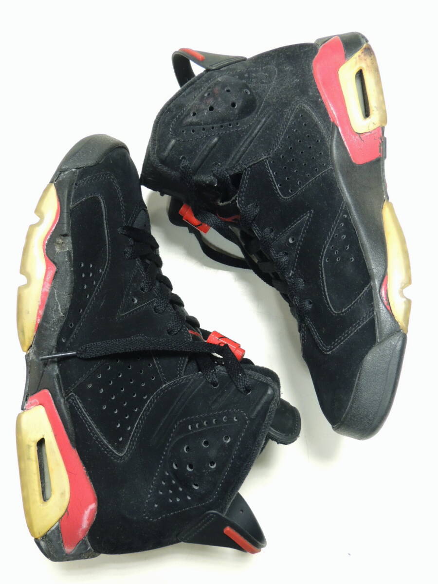 ★09年製 25.5cm ジャンク現状 NIKE AIR JORDAN 6 RETRO ナイキ エアジョーダン6 レトロ BLACK VARSITY RED 384664-061 黒 赤 ブルズカラー_画像4