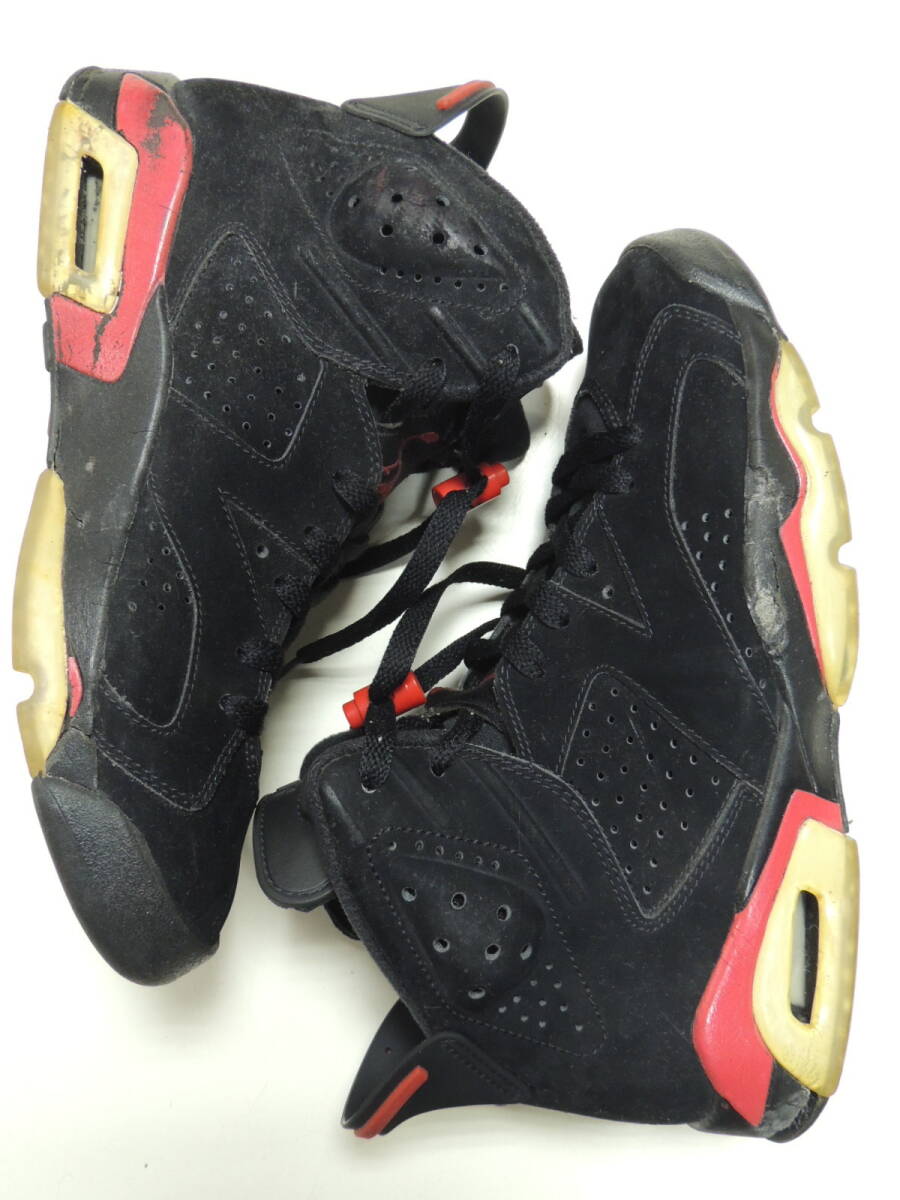 ★09年製 25.5cm ジャンク現状 NIKE AIR JORDAN 6 RETRO ナイキ エアジョーダン6 レトロ BLACK VARSITY RED 384664-061 黒 赤 ブルズカラー_画像5