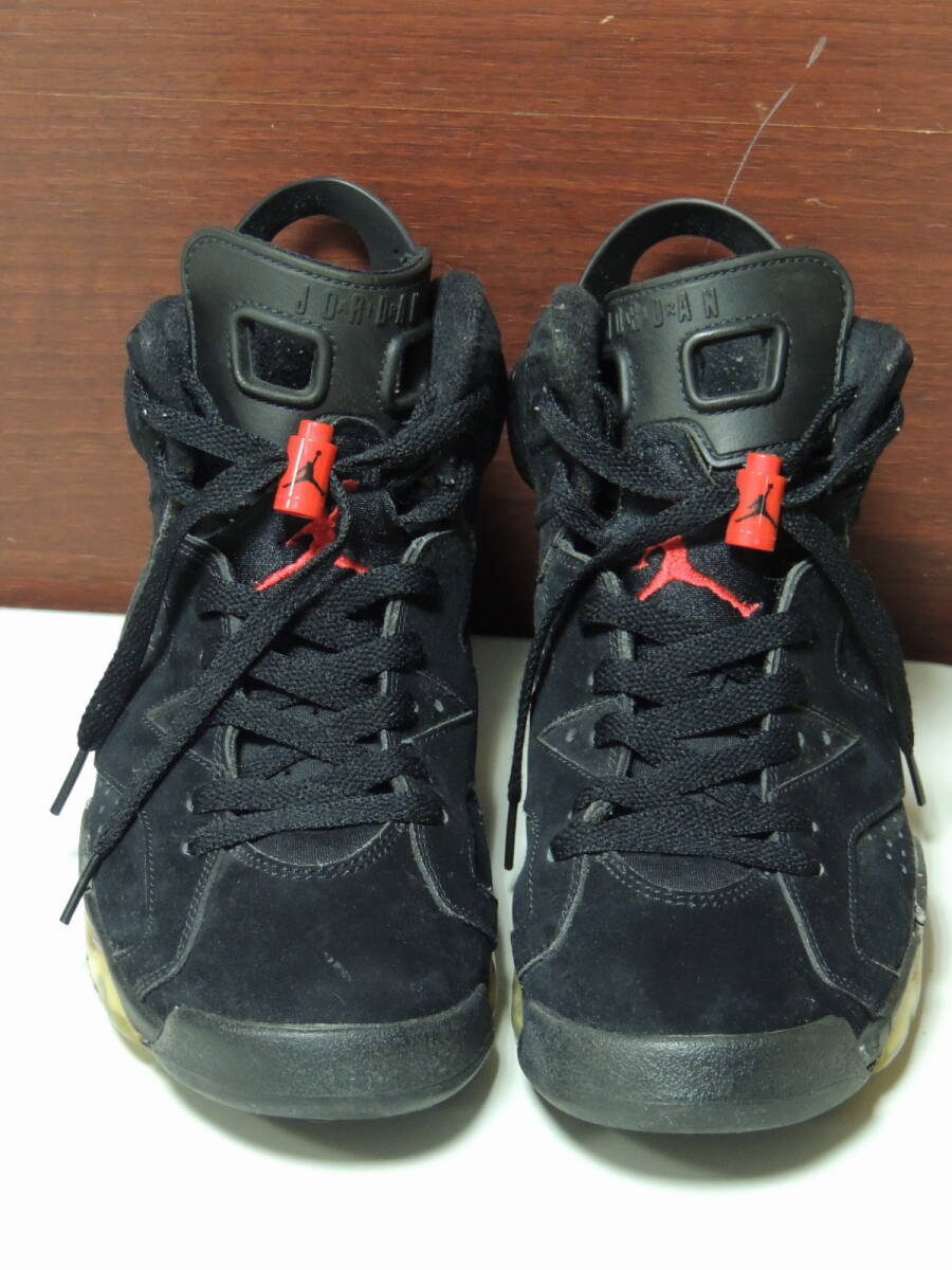 ★09年製 25.5cm ジャンク現状 NIKE AIR JORDAN 6 RETRO ナイキ エアジョーダン6 レトロ BLACK VARSITY RED 384664-061 黒 赤 ブルズカラー_画像2