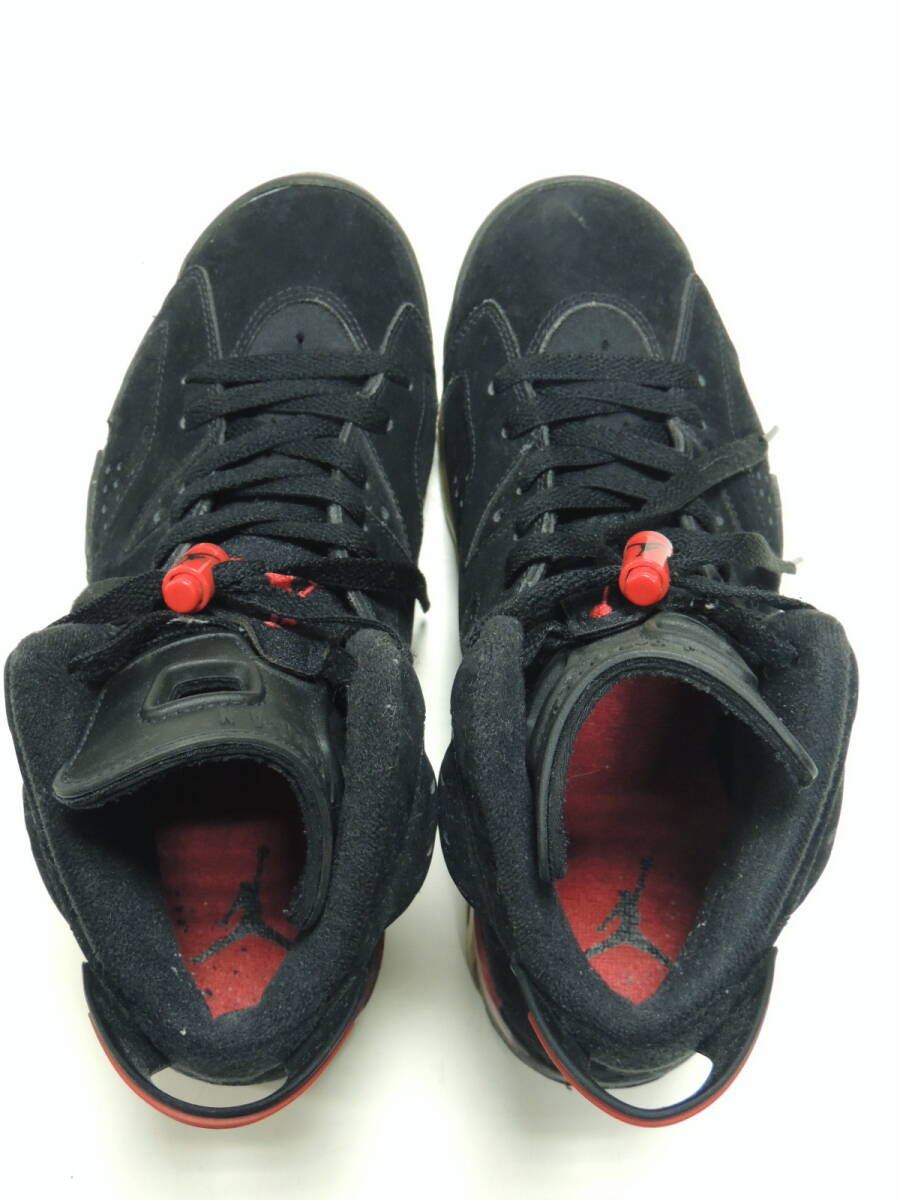 ★09年製 25.5cm ジャンク現状 NIKE AIR JORDAN 6 RETRO ナイキ エアジョーダン6 レトロ BLACK VARSITY RED 384664-061 黒 赤 ブルズカラー_画像3