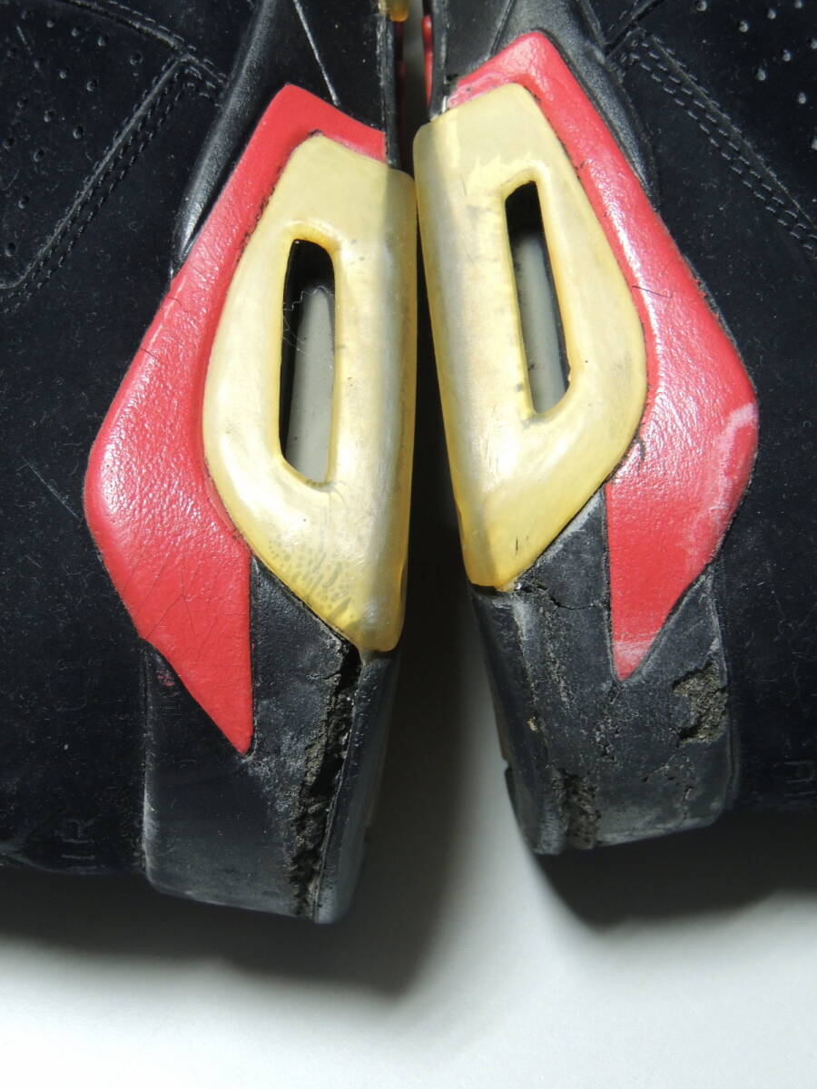 ★09年製 25.5cm ジャンク現状 NIKE AIR JORDAN 6 RETRO ナイキ エアジョーダン6 レトロ BLACK VARSITY RED 384664-061 黒 赤 ブルズカラー_画像9