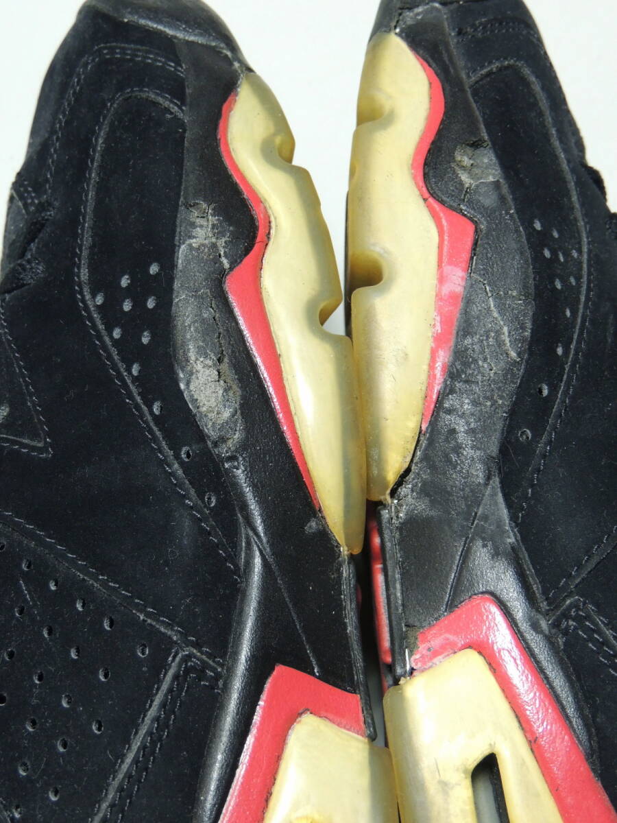 ★09年製 25.5cm ジャンク現状 NIKE AIR JORDAN 6 RETRO ナイキ エアジョーダン6 レトロ BLACK VARSITY RED 384664-061 黒 赤 ブルズカラー_画像10