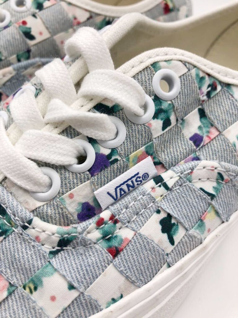 【未使用品】 VANS バンズ ウィメンズ スリッポン チェッカー 花柄 厚底 アウトレット スニーカー シューレース サイズ24.5cm 箱無し721356_画像10