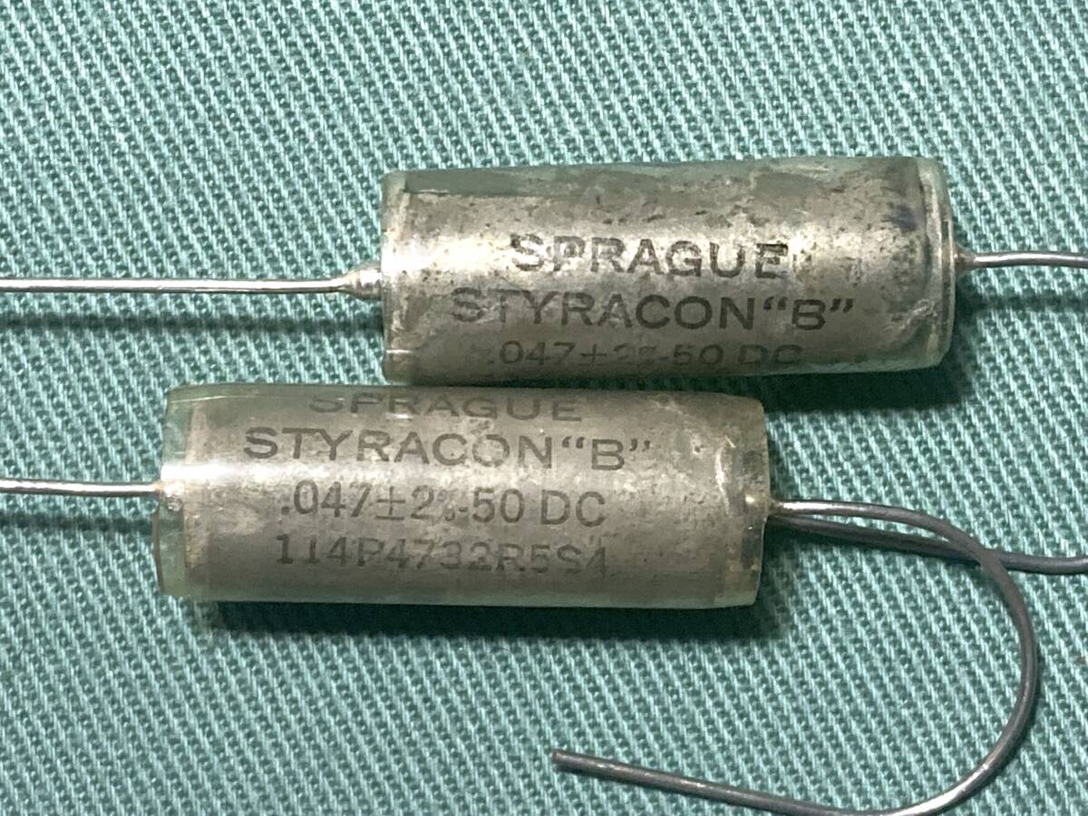 [送料込][2%] 0.047μF 50V スチロールコンデンサ Sprague Styracon"B" 2個セット_画像3