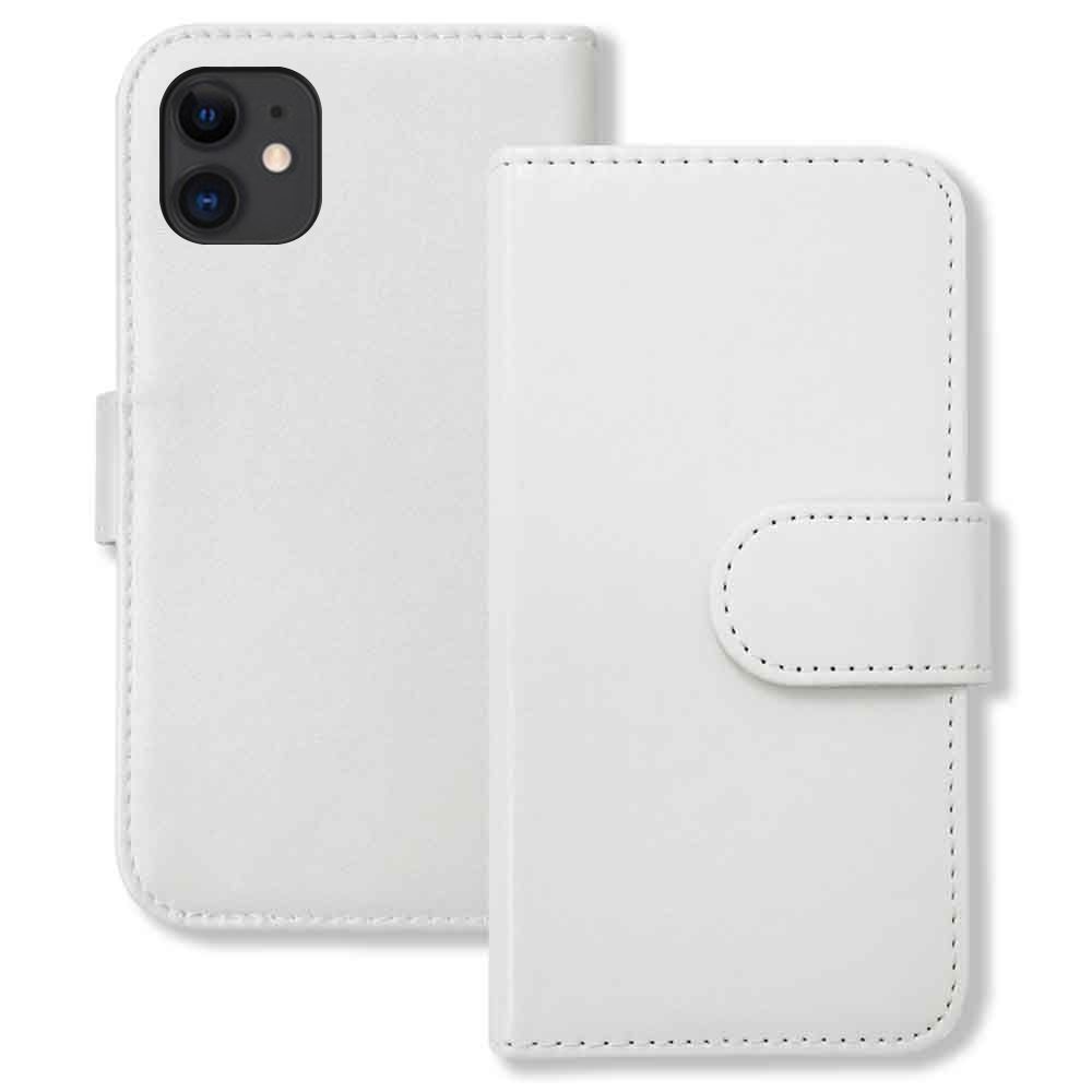 iPhone11 アイフォン11 スマホケース（ホワイト）手帳型 PUレザー 無地 ケース 横開き カード収納 カバー_画像1