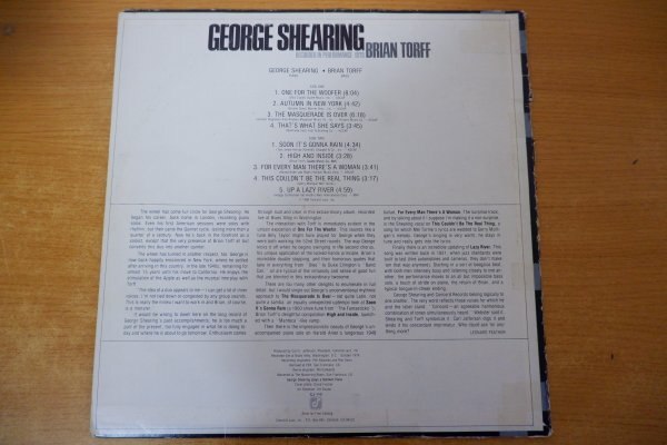 I3-178＜LP/US盤＞George Shearing, Brian Torff / Blues Alley Jazzの画像2