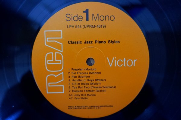 I3-267＜LP/MONO/US盤/美盤＞「Classic Jazz Piano Styles」Jelly Roll Morton/JFats Waller/Earl Hines/Jimmy Yanceyの画像4