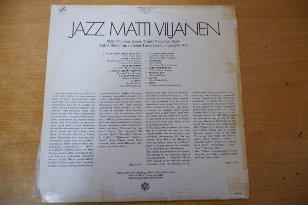 I3-278＜LP/フィンランド盤＞Matti Viljanen / Jazz Matti Viljanenの画像2