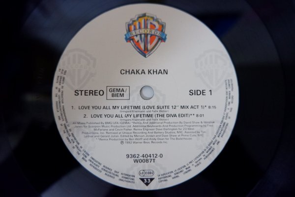 L3-139＜12inch/独盤/美品＞チャカ・カーン Chaka Khan / Love You All My Lifetimeの画像4