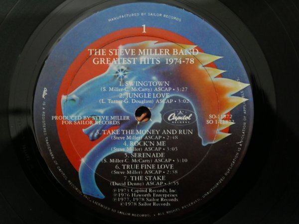 N3-011＜LP/US盤＞スティーヴ・ミラー・バンド Steve Miller Band / Greatest Hits 1974-78_画像4