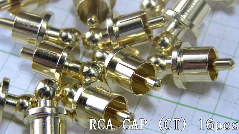 管理番号＝4C052  RCAショートピン RCAキャップ  金メッキ CT  16個セット の画像2