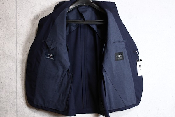 新品 オンワード樫山 五大陸/gotairiku AIR WEAR 春夏 日本製 最高級 ゼニア/Zegna クールエフェクト スーツ38B/BB6/幅広L/紺/13.2万_画像5